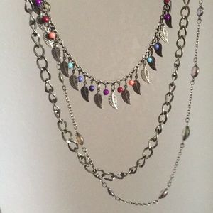 Multi strand necklace festival / bohemian